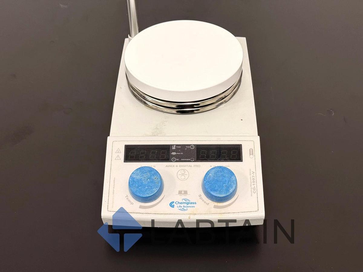 Used Chemglass CG-1997-V Arex 6 Digital Magnetic Hot Plate Stirrers