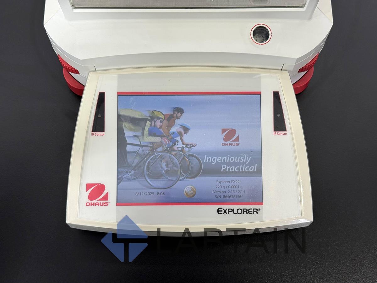 Used Ohaus Explorer EX224 Analytical Balance 220g x 0.0001g B646287564 – Tested Ohaus EX224