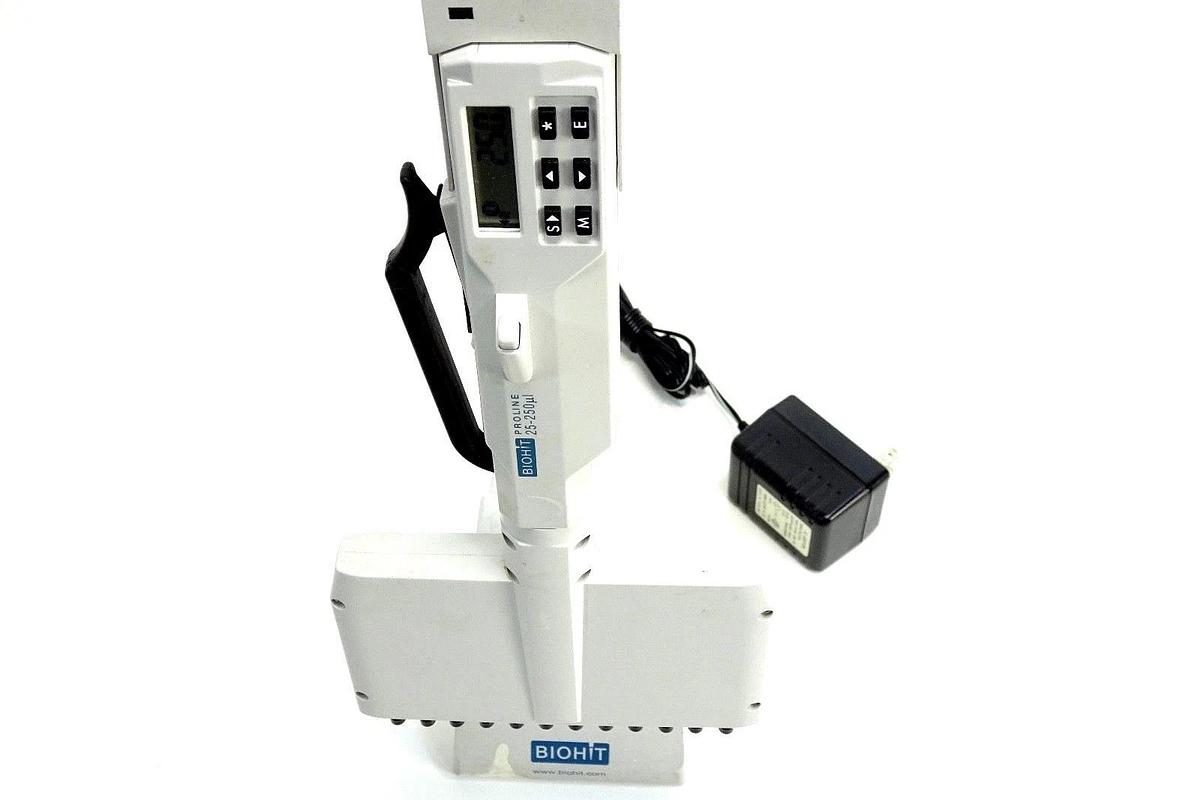 Used BIOHIT PROLINE Electric Pipette 12-Channel 25-250uL * New Battery