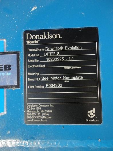 Used Dust Collector, Baghouse, 2,032 SF, Donaldson Torit, DFE2-8, #S741474