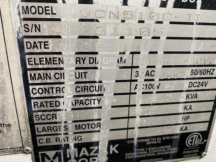 Used 2011 Mazak VCN 510C-II