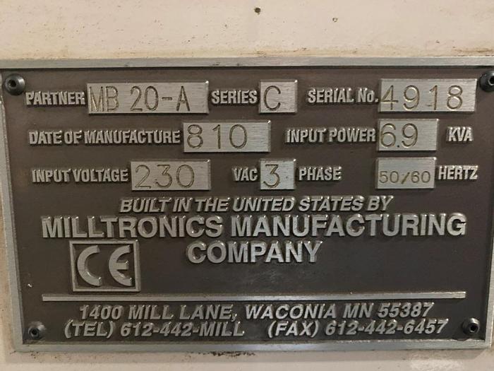 Used 2000 Milltronics Partner MB20-A CNC Milling Machine