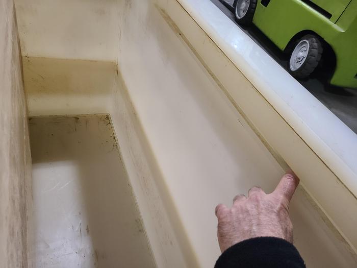 Used Polypro Tank Counter Flow Rinse side and bottom support 72" x 30" x 30"