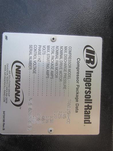 Used Compressor, Air, 125 HP, I-R, IRN125H-CC, Rotary #S739908