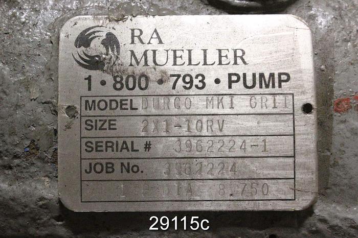Used Durco MKI Pump, 1x2x10, Stainless Steel #29115