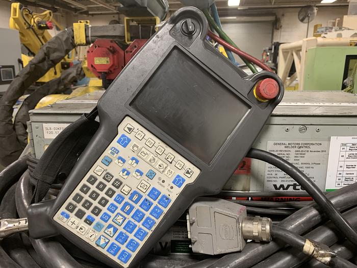 Used FANUC R2000iB/210F 210KG X 2655MM REACH 6 AXIS CNC ROBOT W/R30iA CONTROLS WITH ARO SERVO GUN