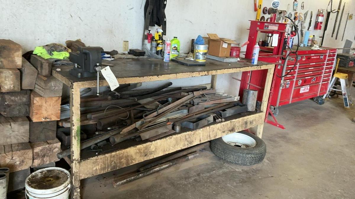 Used Steel Work Bench and Contents