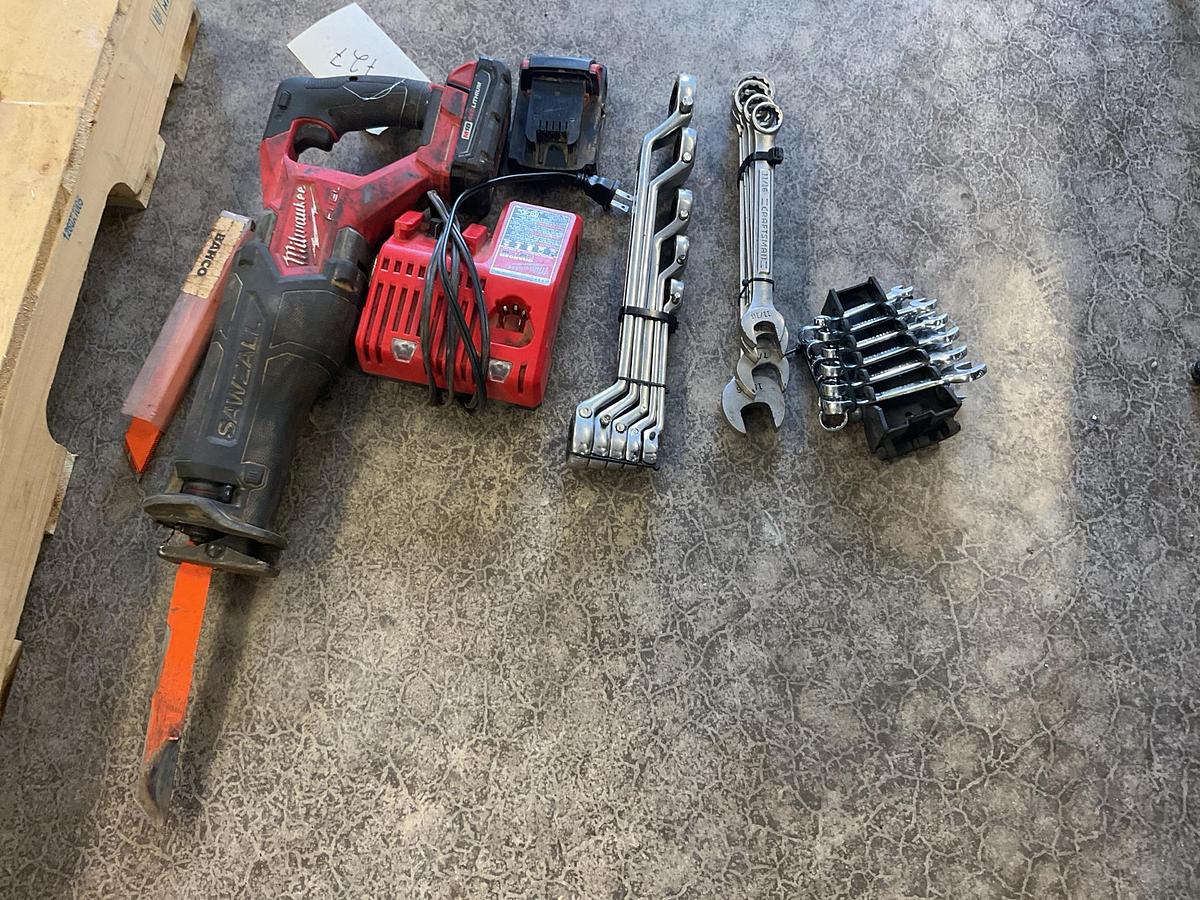 Used Milwaukee Cordless Sawzall and Wrenches