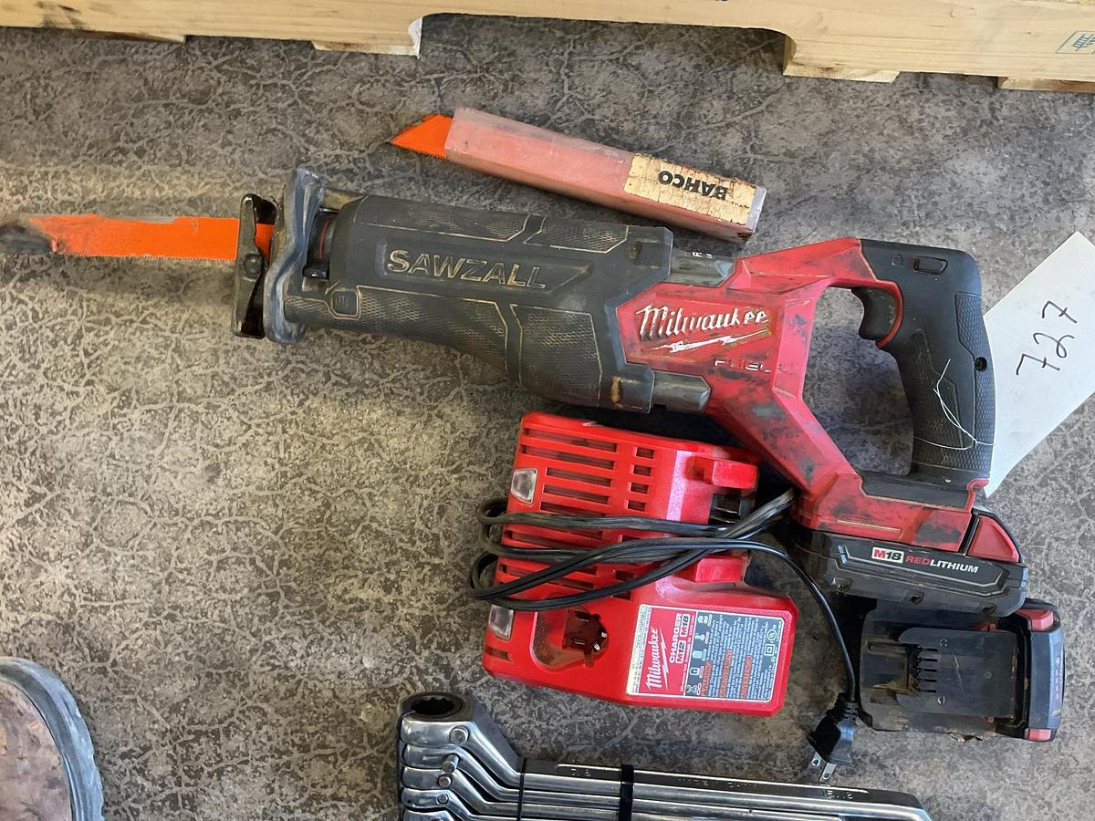 Used Milwaukee Cordless Sawzall and Wrenches