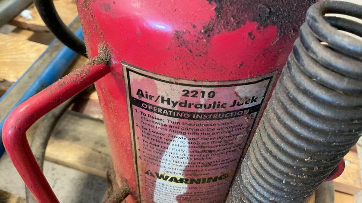 Used Hydraulic/Air Jack, Sledge and Assorted Tools