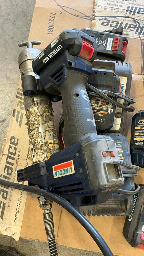 Used Lincoln Battery Grease Gun, Batteries, and Parts