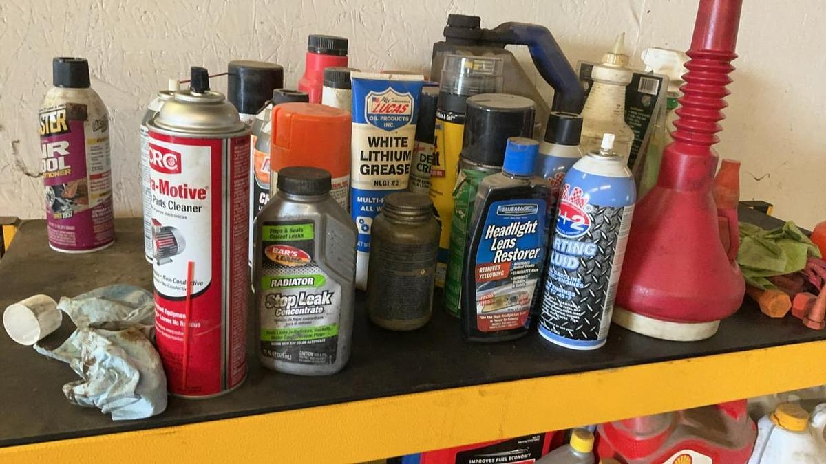 Used Dewalt Shelf and Misc. Grease and Oil