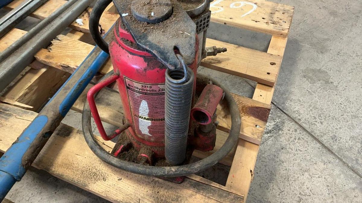 Used Hydraulic/Air Jack, Sledge and Assorted Tools