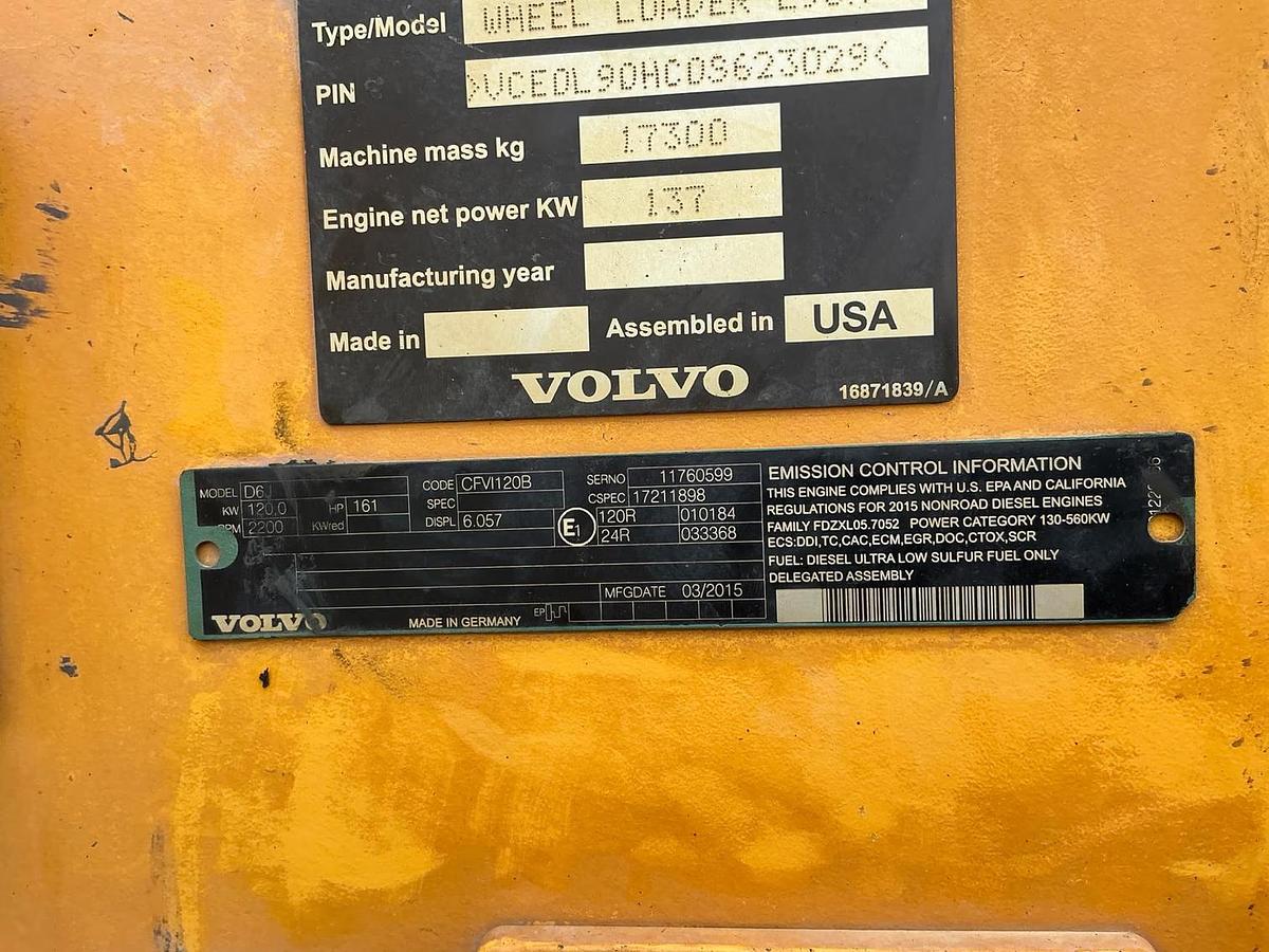 Used L90H Volvo Wheel Loader