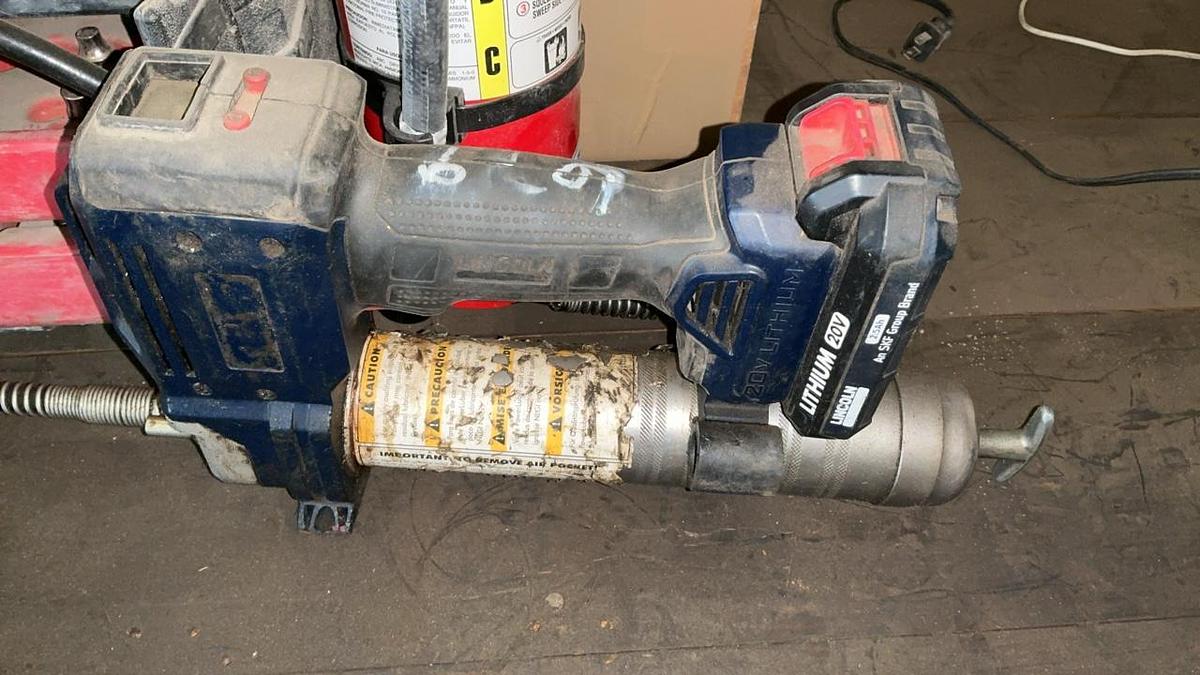 Used Lincoln Battery Grease Gun, Batteries, and Chargers