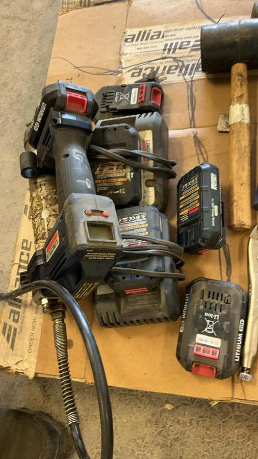 Used Lincoln Battery Grease Gun, Batteries, and Parts