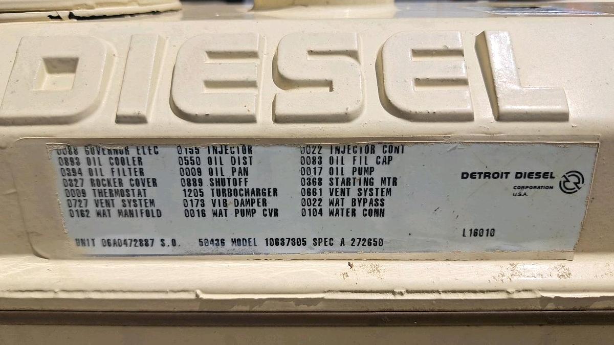 Used Detroit 671 Genset with Kohler 200R0ZD Generator