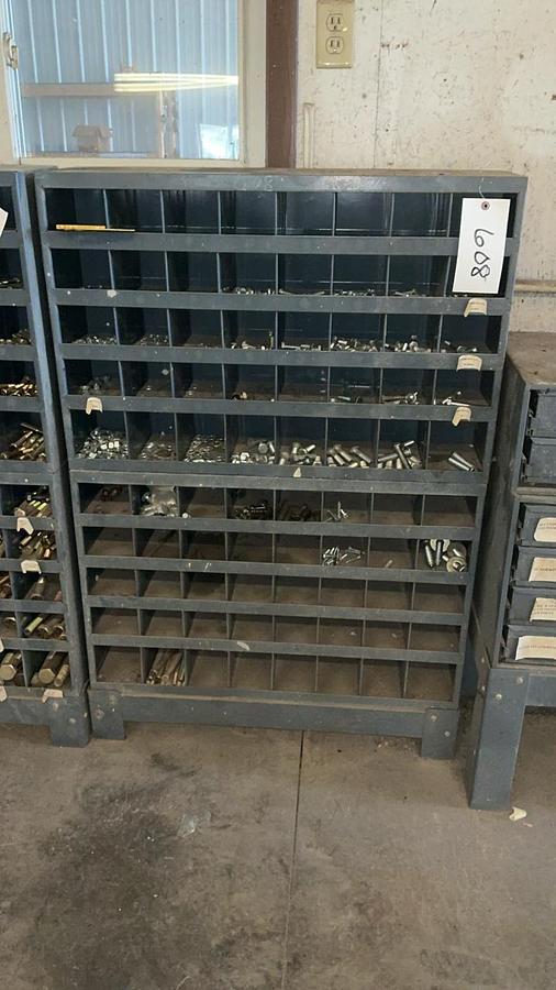 Used Bolt Storage Bin and Contents