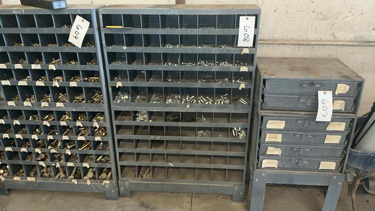 Used Bolt Storage Bin and Contents