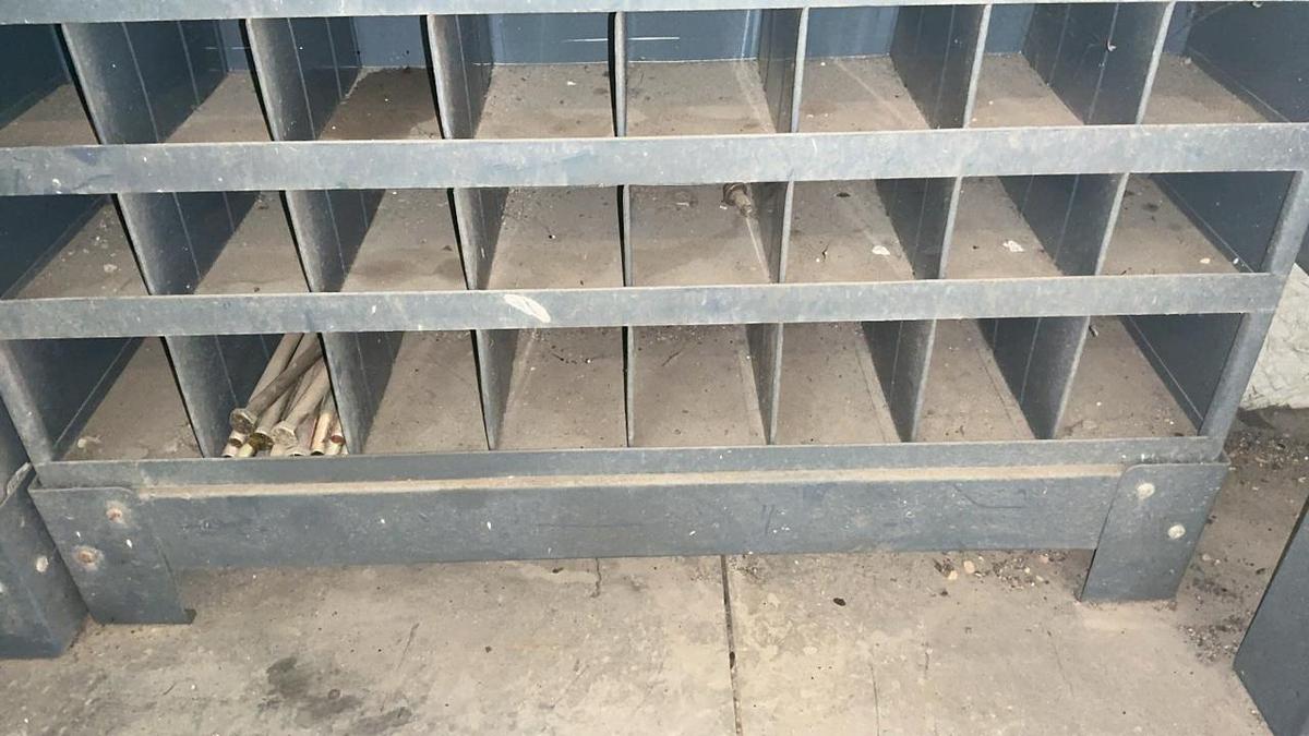 Used Bolt Storage Bin and Contents