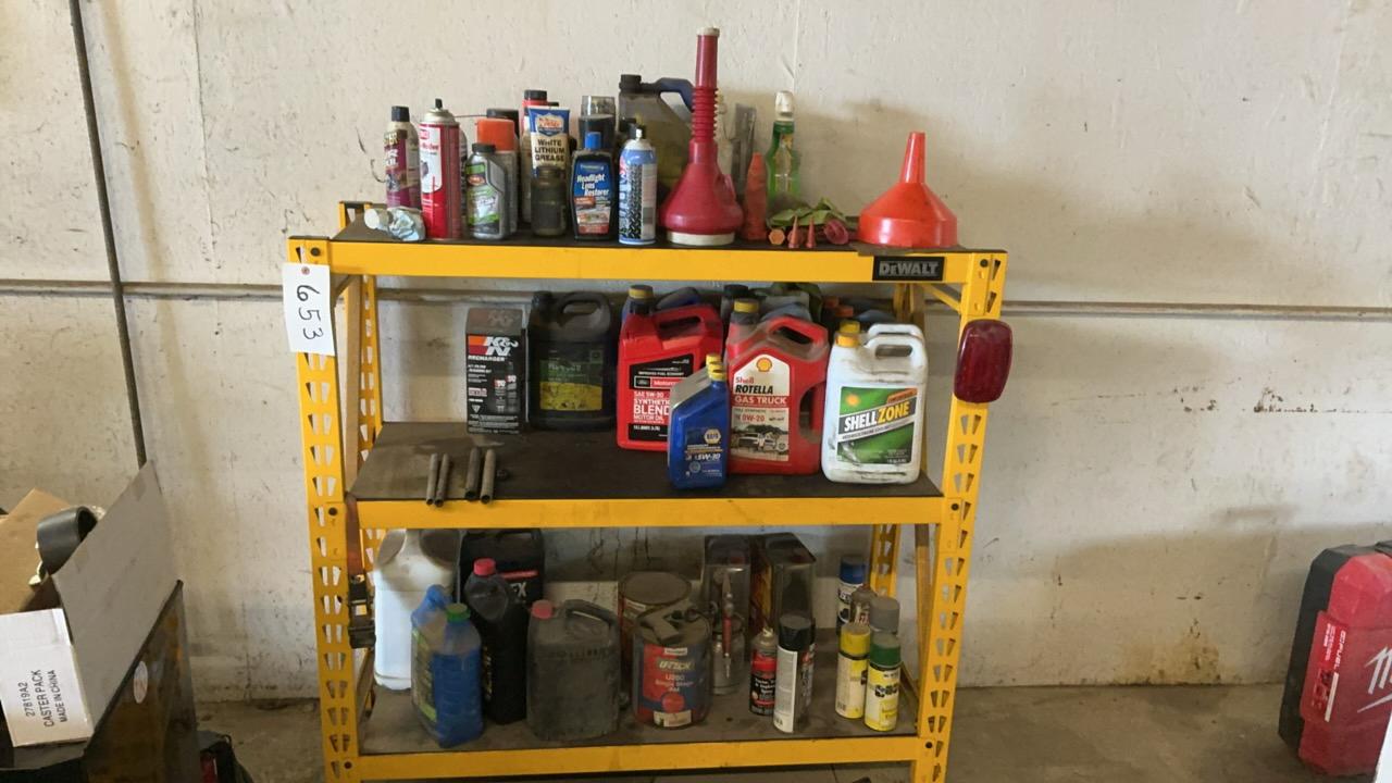 Used Dewalt Shelf and Misc. Grease and Oil