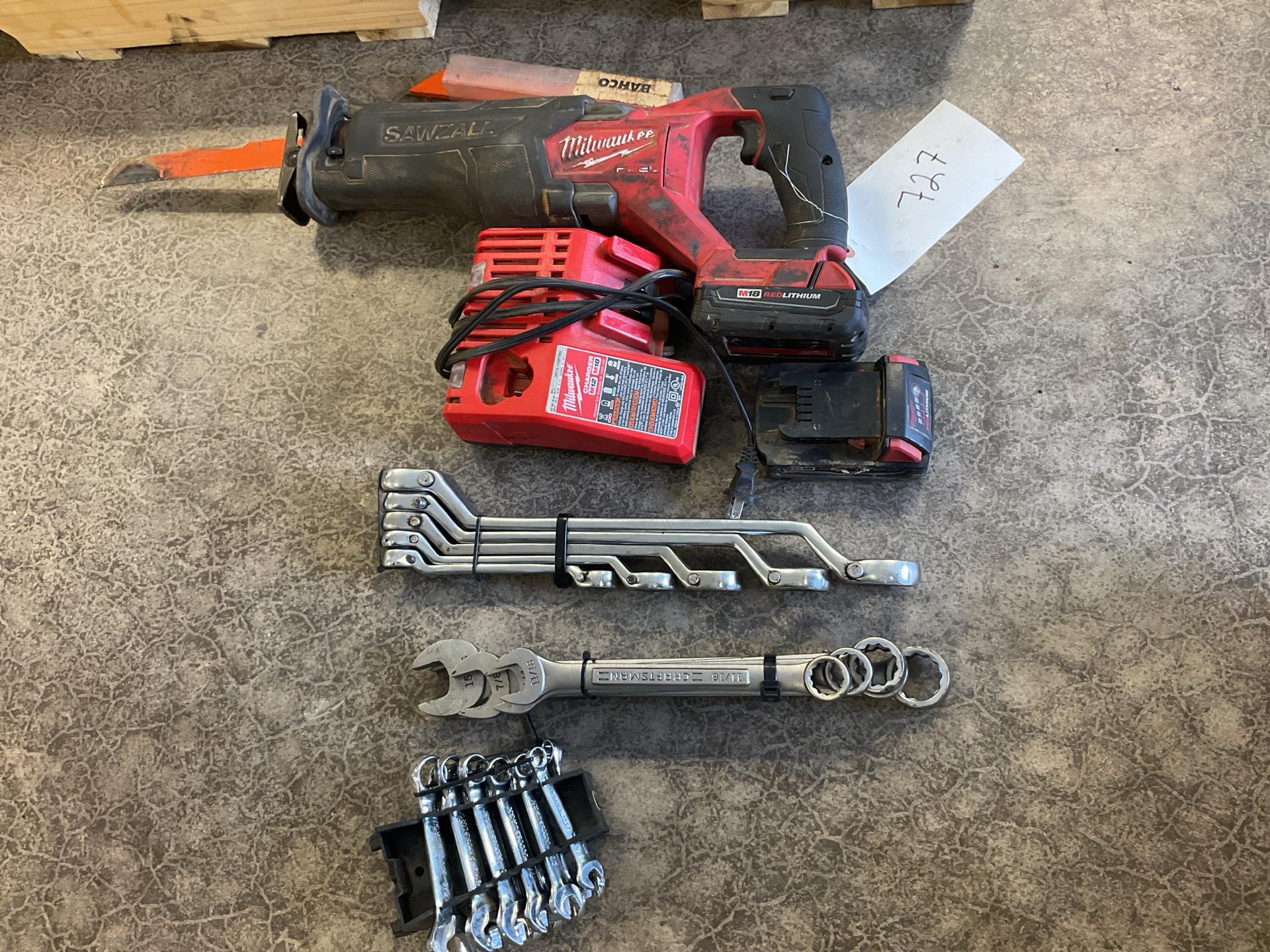 Used Milwaukee Cordless Sawzall and Wrenches