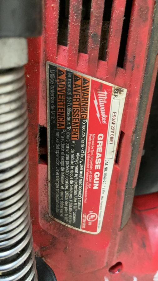 Used Milwaukee Cordless Grease Gun