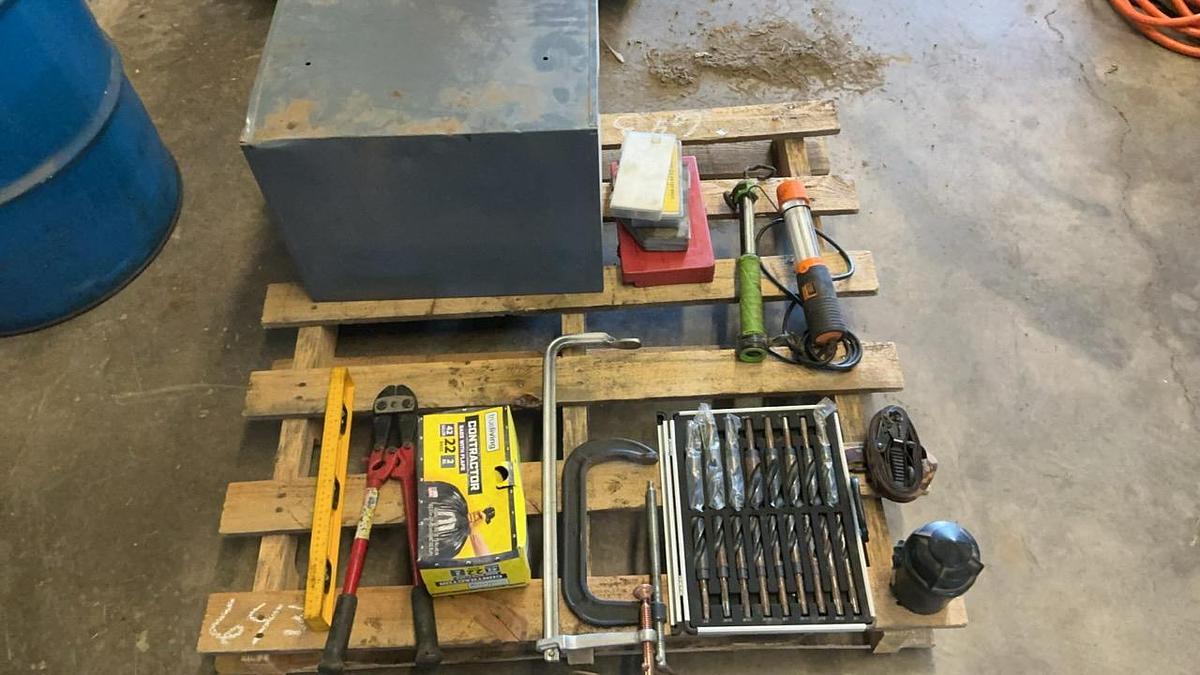 Used Storage Bin and Tools