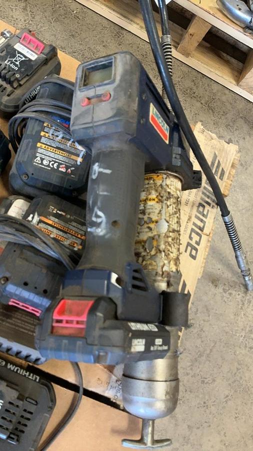 Used Lincoln Battery Grease Gun, Batteries, and Parts