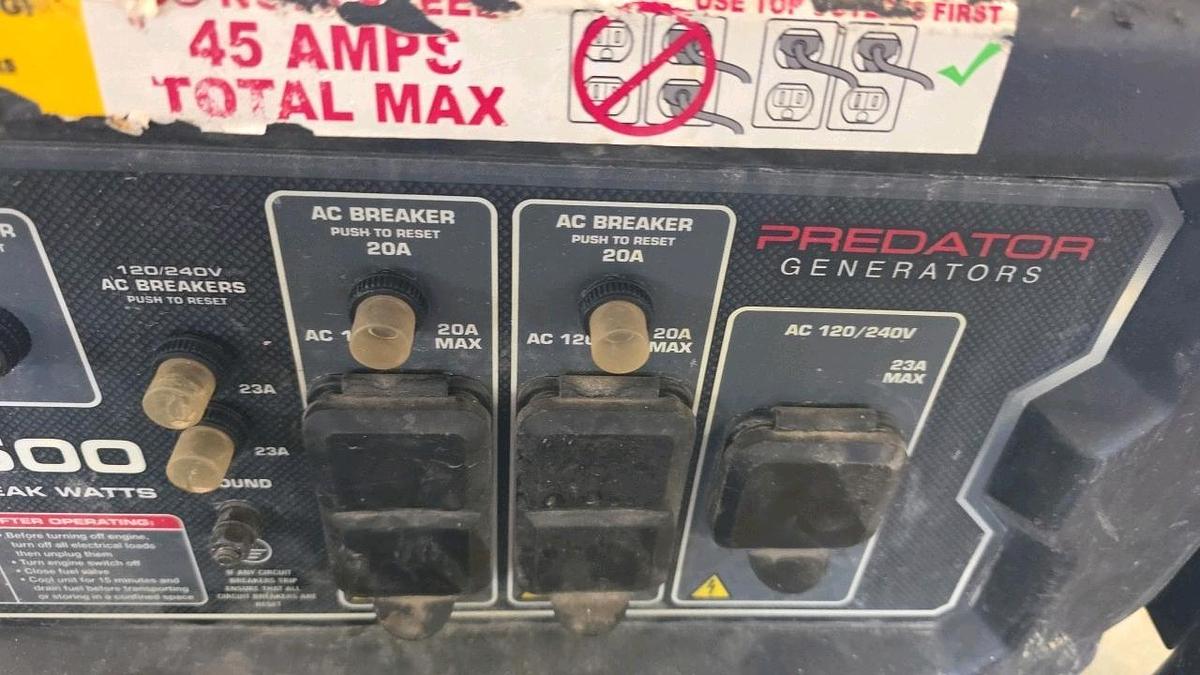 Used Predator 6500 Watt Generator
