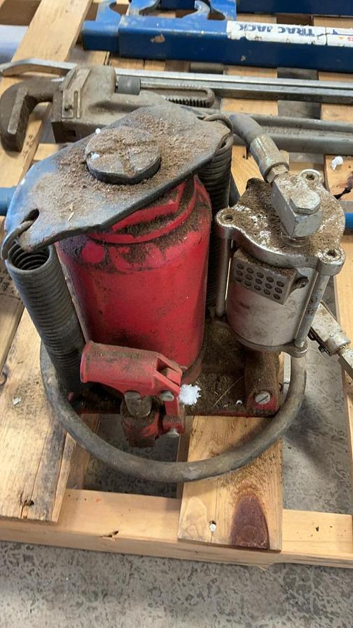 Used Hydraulic/Air Jack, Sledge and Assorted Tools