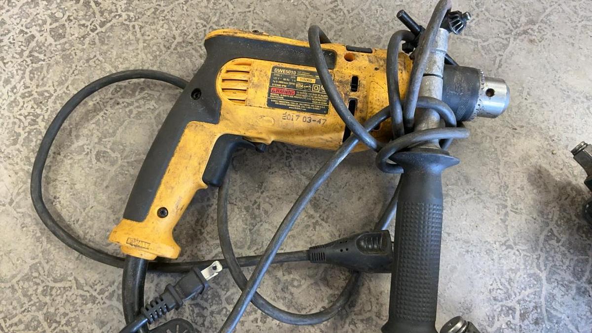 Used Hammer Drill, 4 1/2” Angle Grinder and Impacts
