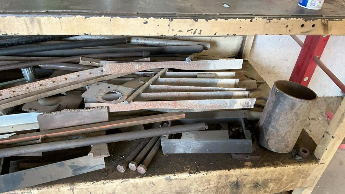 Used Steel Work Bench and Contents