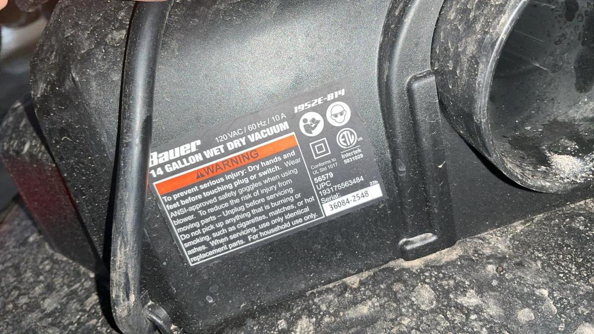 Used Bauer 14 gal Wet and Dry Vac