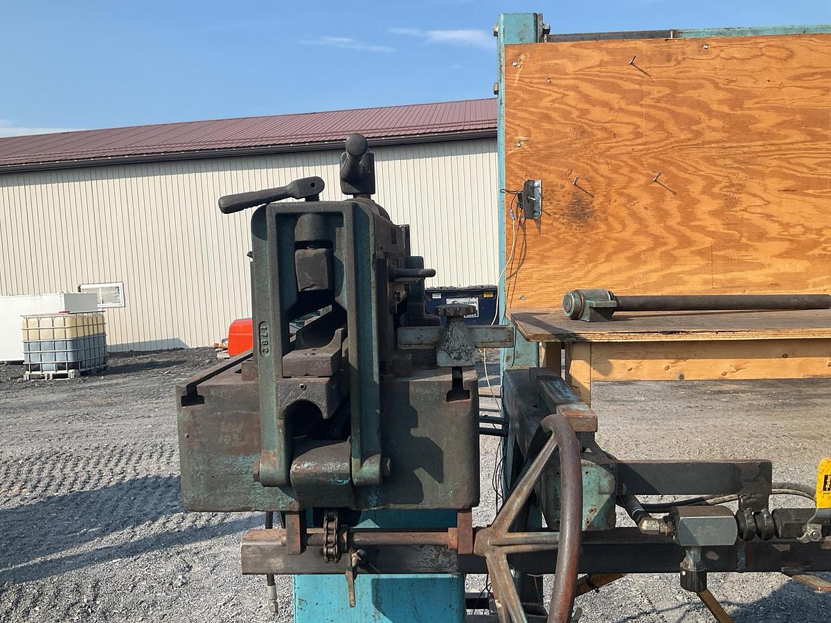 Used Armstrong Hammering Bench with Stretcher Roller and Welding Clamp