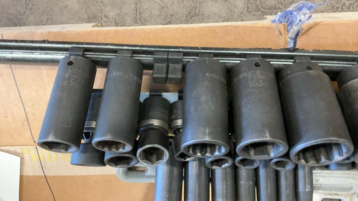 Used Hammers, 14” Pipe Wrench and Sockets