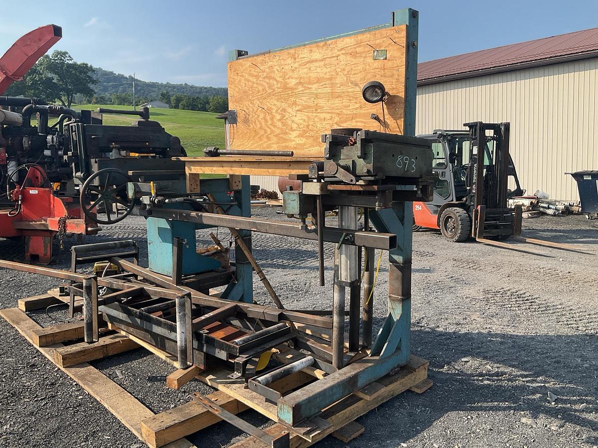 Used Armstrong Hammering Bench with Stretcher Roller and Welding Clamp