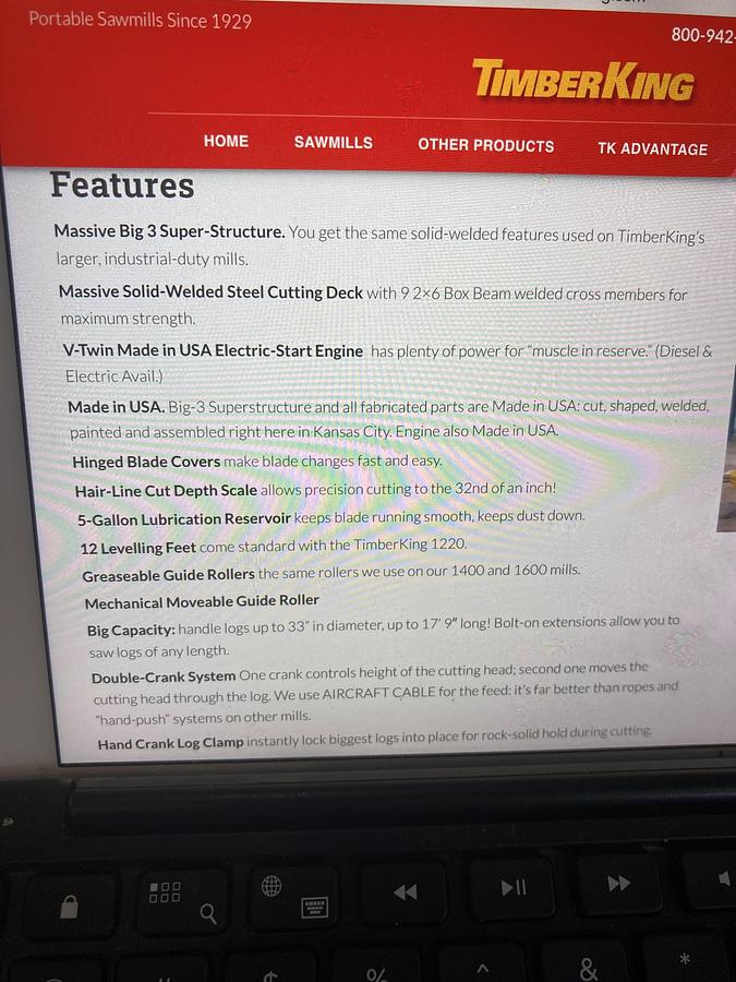 Used Timber King Band Mill