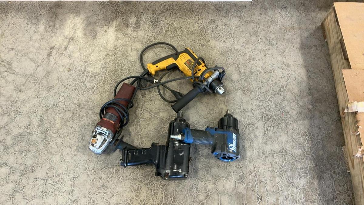 Used Hammer Drill, 4 1/2” Angle Grinder and Impacts