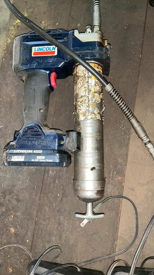 Used Lincoln Battery Grease Gun, Batteries, and Chargers