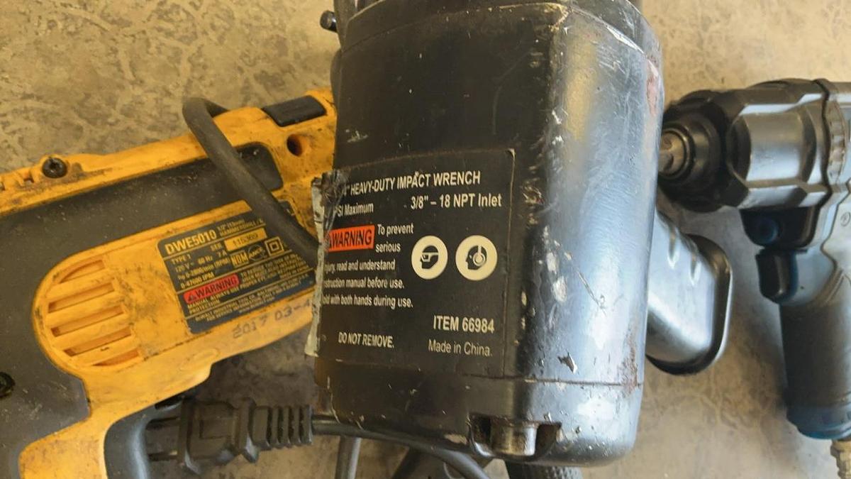 Used Hammer Drill, 4 1/2” Angle Grinder and Impacts