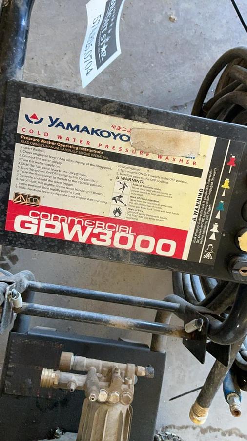 Used Yamakoyo GPW3000 Commercial Pressure Washer