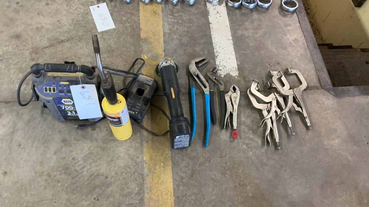 Used Napa Jumpstarter, Grinder, and Misc. Tools