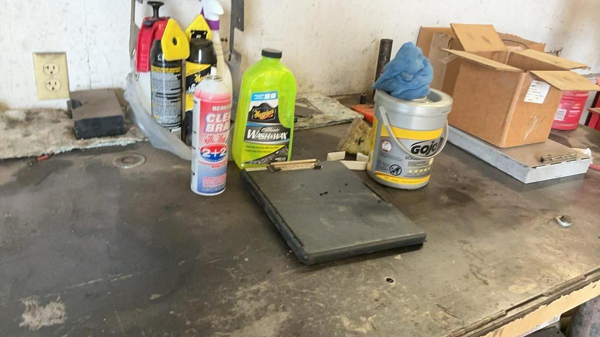 Used Steel Work Bench and Contents