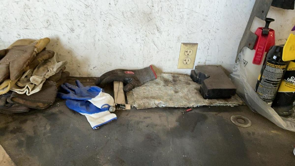 Used Steel Work Bench and Contents