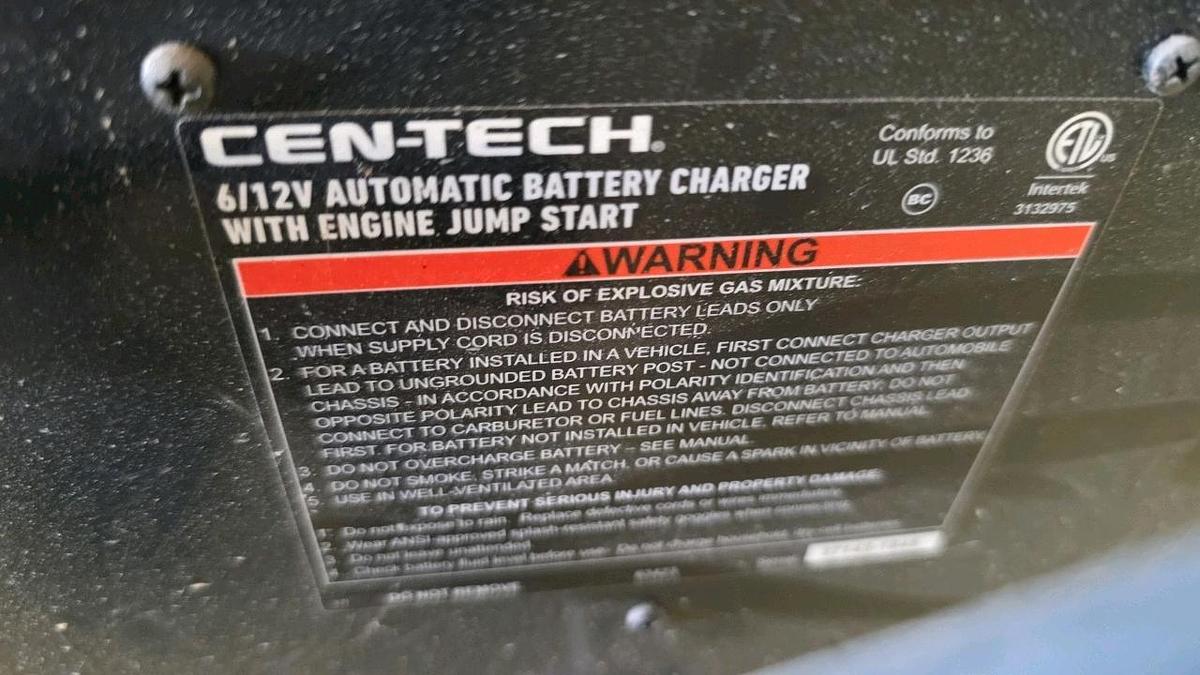 Used Cent-tech 6/12V Automatic Battery Charger/Engine Starter