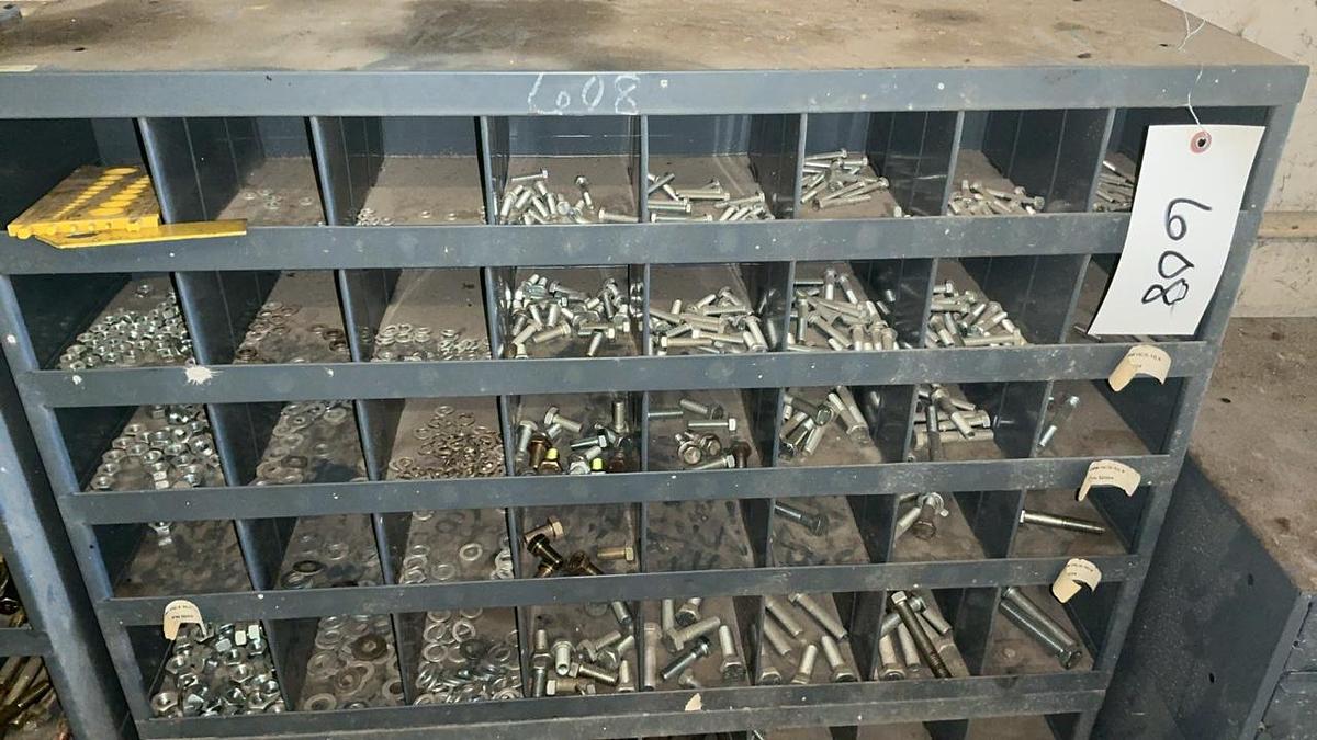Used Bolt Storage Bin and Contents