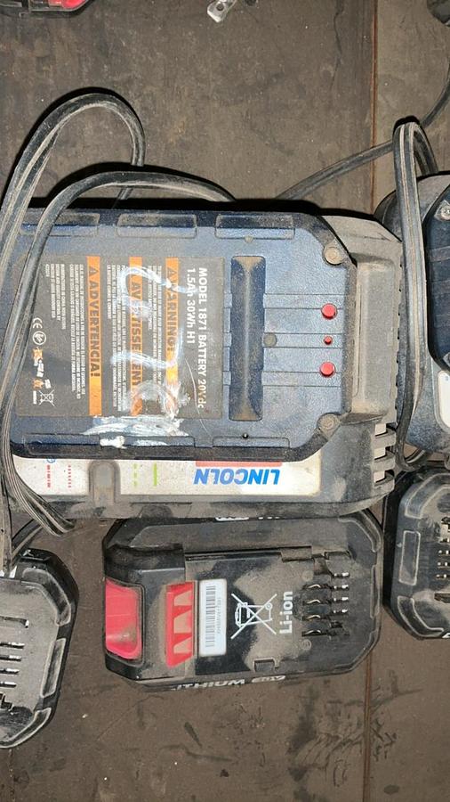 Used Lincoln Battery Grease Gun, Batteries, and Chargers