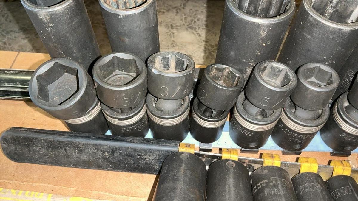 Used Hammers, 14” Pipe Wrench and Sockets