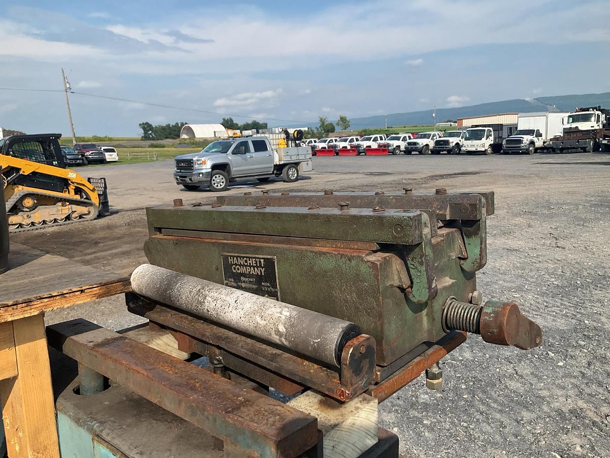 Used Armstrong Hammering Bench with Stretcher Roller and Welding Clamp